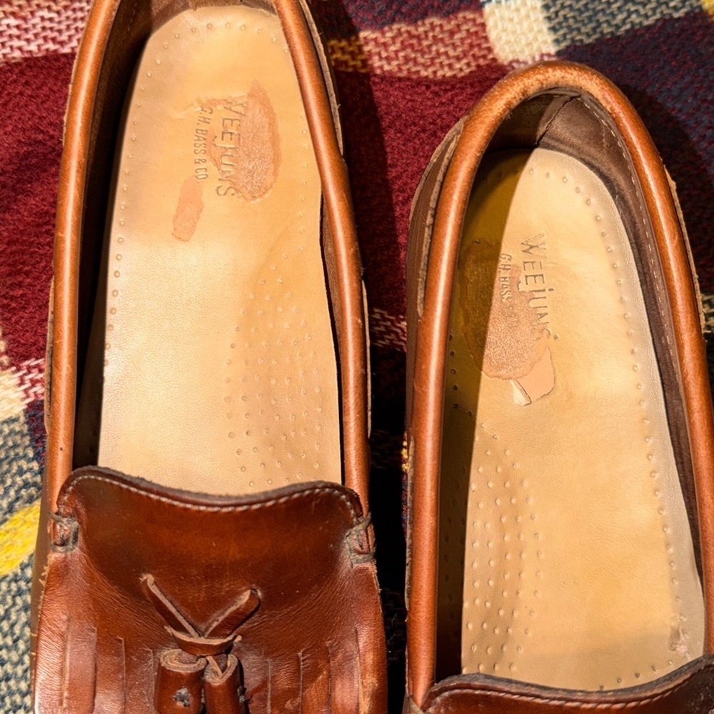 GH Bass Weejuns women’s 9.5 9 1/2 loafers brown Leather Tassel slip on classic - Picture 6 of 11
